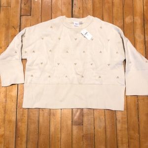 Cream Sweater with Gold Hearts 💕